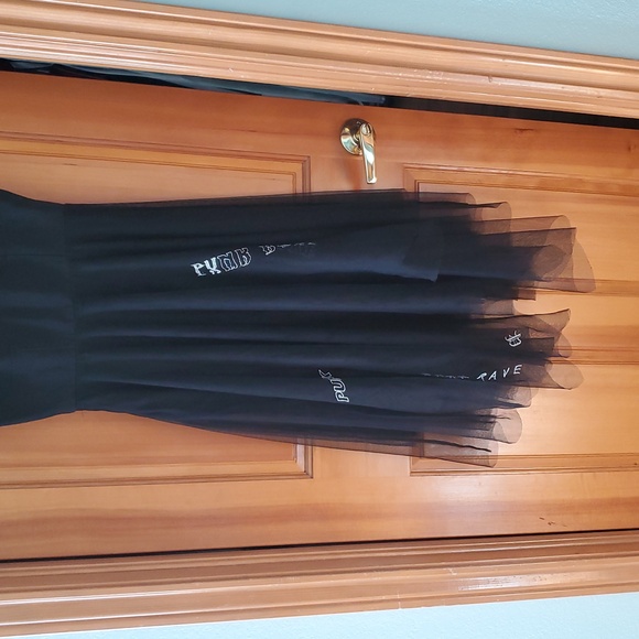 Punk Rave Black Mesh Corset Sleeveless Mesh I'M NOT CUTE Goth Gothic Dress - Picture 10 of 14